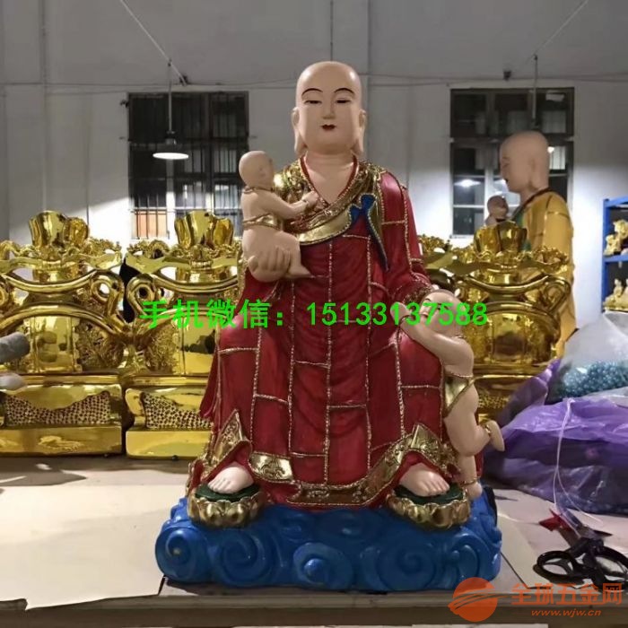 抱小孩地藏王佛像彩绘制作
