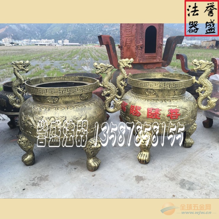 圆形平口香炉 圆形平口香炉生产厂家 圆形龙耳香炉