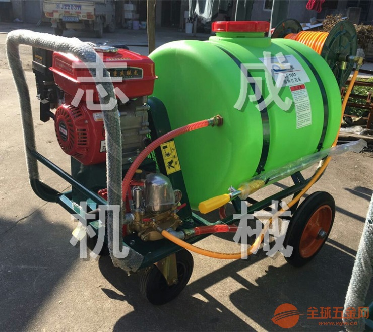 高压防爆管四轮推车式喷雾器多功能洗车高压泵160L汽油打药机志成X 植保机械
