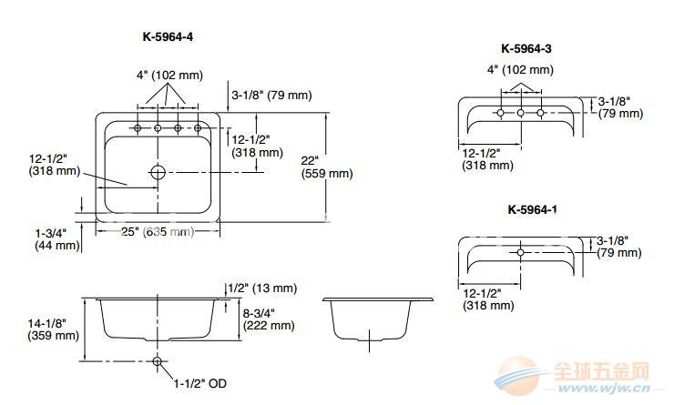 Kohler K-5964-3科勒进口水槽