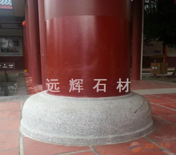 花岗岩芝麻白石雕抛光柱脚 石雕鼓形柱墩 包柱石 包柱石