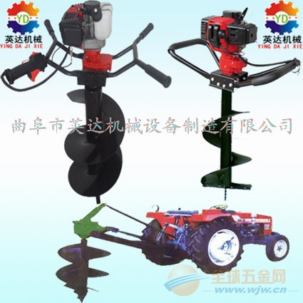 植树打孔机高效率手提式挖坑机 地钻树坑机产品说明 汽油挖坑机拖拉机挖坑机